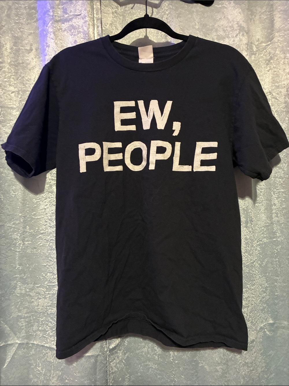 Port and Company Black Tee with White "EW, PEOPLE" Print